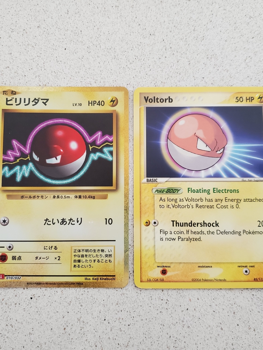 Pokemon Voltorb Vintage Trading Card Set Of 2